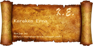 Kerekes Erna névjegykártya