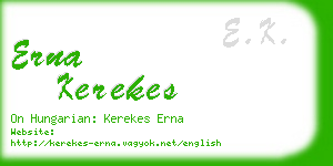 erna kerekes business card